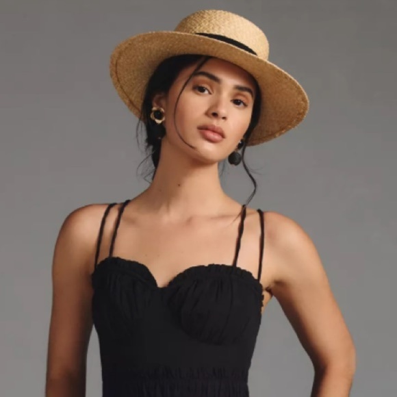 Anthropologie Eleganicia Tropical Boater hat new wtags main image 7